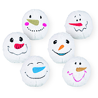 Набір іграшок Різдвяні Сніжки з пищалкою для собак Trixie (Тріксі) 10 см 6 шт.