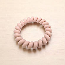 Гумка спіралька для волосся d - 5.5 см каучукова #05 світло-рожевий колір