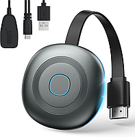 Бездротовий HDMI-адаптер Miracast 4K 2.4/5 ГГц для дублювання екрана з телефону або ПК на телевізор чи проектор