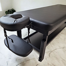 Масажний стіл односекційний на дерев'яному каркасі (220*70*h69-94 см) KP 9 (Black)