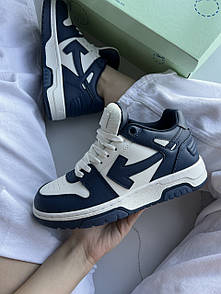 Кросівки жіночі синьо-білі Off-White Out of Office Tops Dark Blue White (22374)