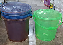 Відро з кришкою кольорове, 15 л