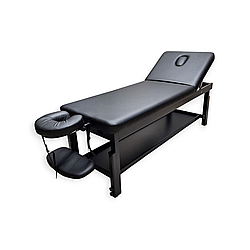 Дерев'яний масажний стіл для професійного масажу кушетка КР 10+(BLACK)