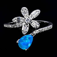 Каблучка. Натуральний опал. Срібло 925.