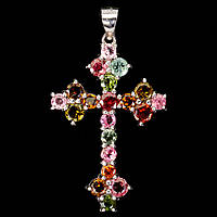 Підвіска. Натуральний турмалін. Срібло 925.