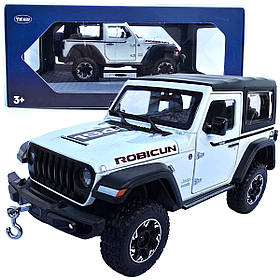 Машинка метал Jeep Wrangler Rubicon джип вранглер білий 1:24 світло звук 21,5*8*9см (GT - 94911)