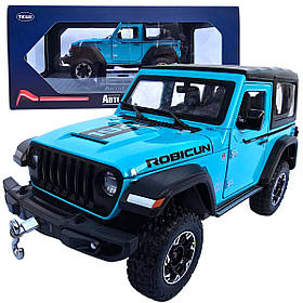 Машинка метал Jeep Wrangler Rubicon джип вранглер блакитний 1:24 світло звук 21,5*8*9см (GT - 94911)