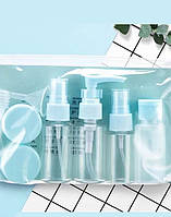 Тревел-набір флаконів для косметичних засобів AVADONA 9 в 1, синій