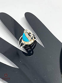 Срібна Каблучка зі вставкою бірюза