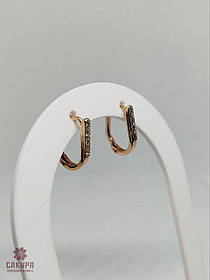 Золоті Сережки зі вставкою цирконій