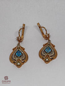 Золоті Сережки зі вставкою цирконій