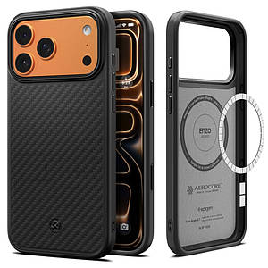 Чохол Spigen Enzo Aramid T MagFit до iPhone 17 Pro Max Black Black (ACS09906)