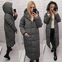 Пуховик зимовий, арт.А-521, колір мокрий асвальт, Курточка жіноча демісезонна