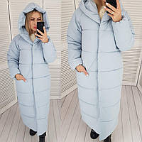 Пуховик зимовий, арт.А-521, колір світло блакитний, Курточка жіноча демісезонна