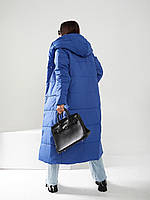 Пуховик арт. А-500, темно яркий синий, Курточка женская демисезонная