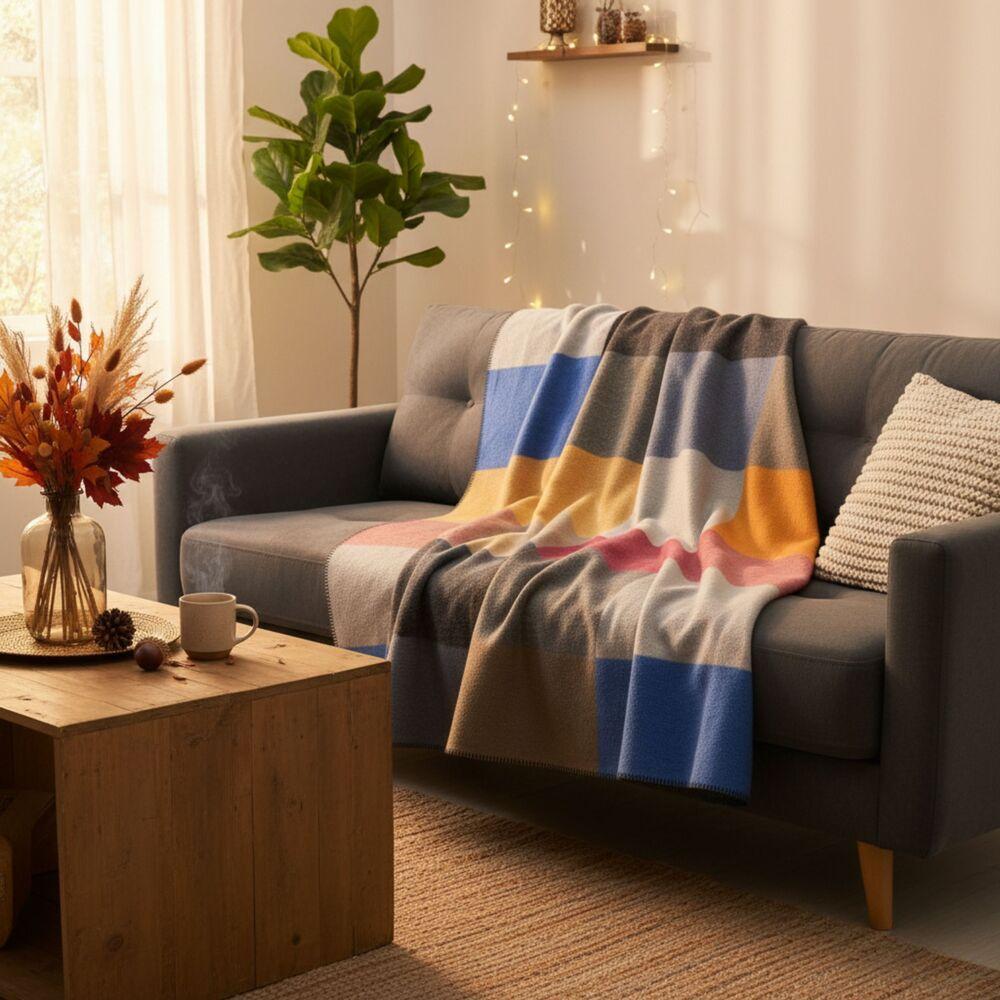 Плед покривало Kassandra 150х200 см IDEIA см квадрат бавовна натуральне, фото 1