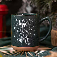 Чашка керамічна 320 мл Time To Stay Home зелена
