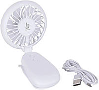 Вентилятор Bo-Camp Mini Fan With Clamp акумуляторний компактний з прищіпкою USB зарядка White 1