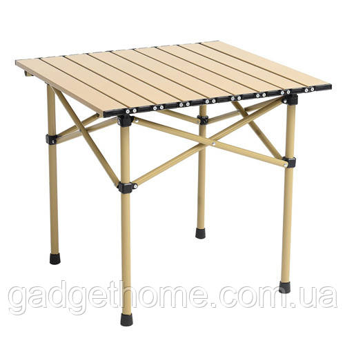 ТОП! Стіл розкладний ламелевий 50x50см похідний, метал пластик, в чохлі, DC-5009 - (gHome), фото 1