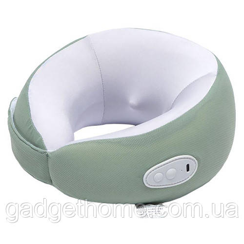 ТОП! Масажна подушка дорожня U-подібна для шиї, 1200мАг, на липучці - (gHome), фото 1