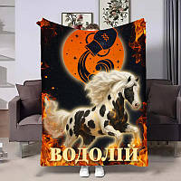 Плед 3D авторський зі знаком зодіаку Водолій подарунок за гороскопом 2026 32264 135х160 см ТМ