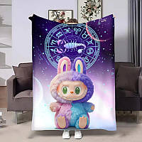 Плед 3D зі знаком зодіаку Рак Лабубу ний плюшевий гороскопчик 32243 135х160 см ТМ