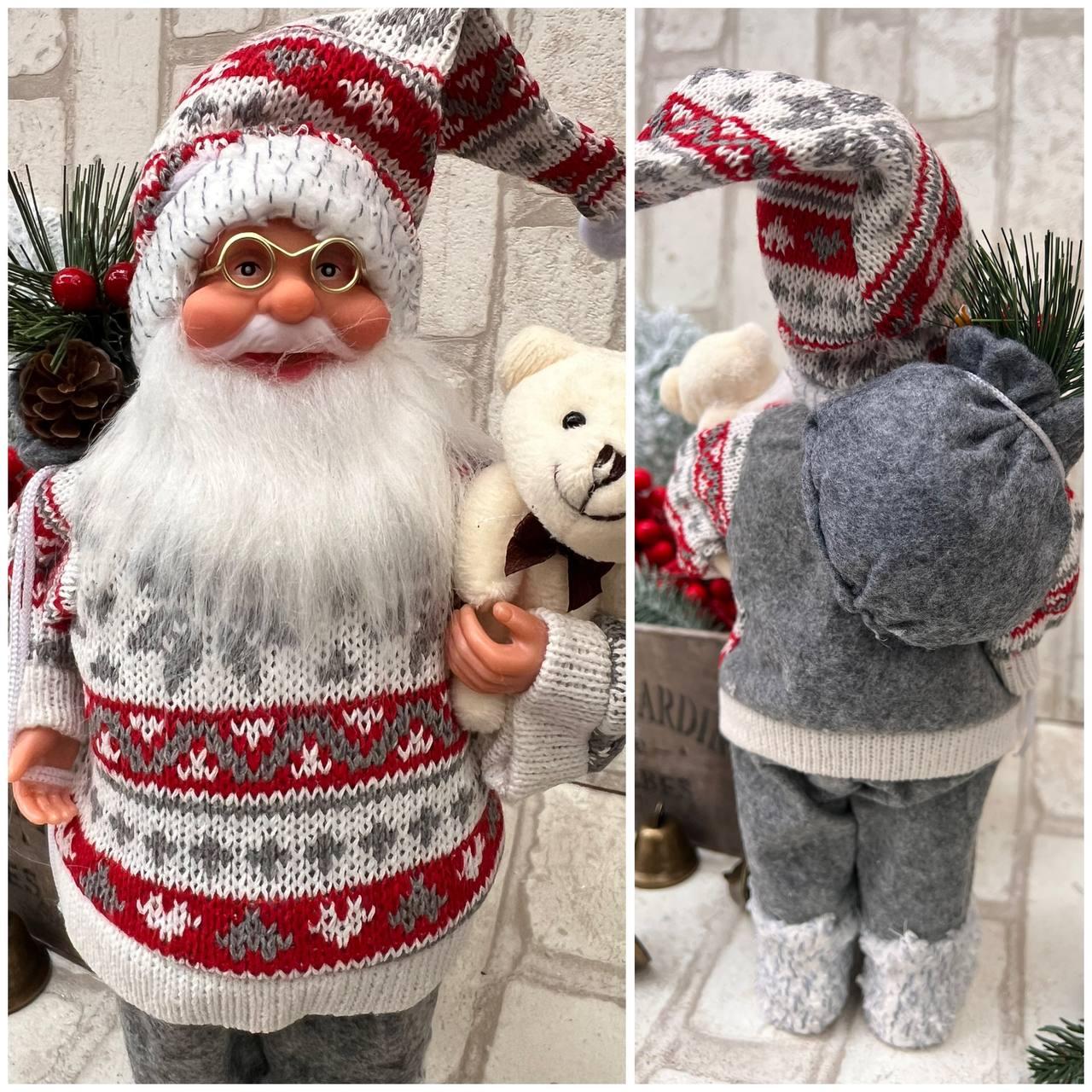 Санта Клаус з  ведмедиком, фігурка, h  32 см, фото 1