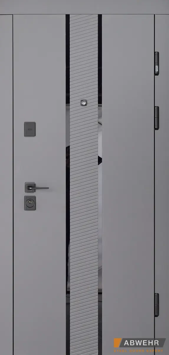 Вхідні двері Abwehr Megapolis MG Valensia 3574/0 Титан софт + Слонова кістка супермат 860*2050 мм