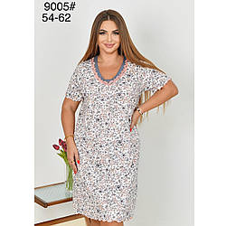Жіноча нічна сорочка з візерунком із квітів "Бамбукове волокно" Батал Розміри: 54,56,58,60,62 (49560)