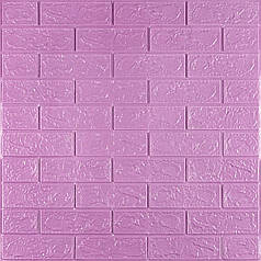 3D панель самоклеюча 700х770х3мм цегла Світло - фіолетова (015-3) SW-00000574