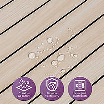 Покриття вінілове самоклеюче 3D рейки 600х600х2,8мм Ясен кремовий SW-00002199, фото 4