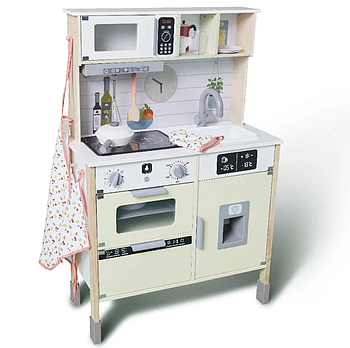 Дитяча дерев'яна кухня Lupilu з аксесуарами | 24 предмети | 59×29×82 см Німеччина