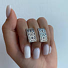 Срібні патріотичні сережки жіночі з орнаментом в українському стилі "Богом Дана" Сережки срібні, фото 4