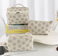 Дорожный набор косметичек органайзер 3 шт Flowers