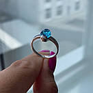 Родоване каблучка з блакитним цирконом Кетрін, фото 7