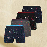 Чоловічі боксери на широкій гумці Новорічний принт 1 шт Розміри M L XL 2XL 3XL