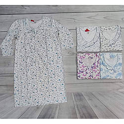 Нічна сорочка з довгим рукавом і начосом виробництво Узбекист Батал Розміри: 58,60,62,64,66 (35072)