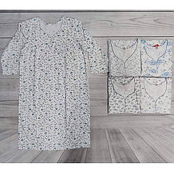 Жіноча нічна сорочка Батал з довгим рукавом і набивним начосом "Узбекістан" Розміри: 58,60,62,64,66 (35069)