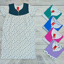 Нічна сорочка з коротким рукавом великі розміри виробництва Узбекистан Розміри: 58,60,62,64,66 (35074)