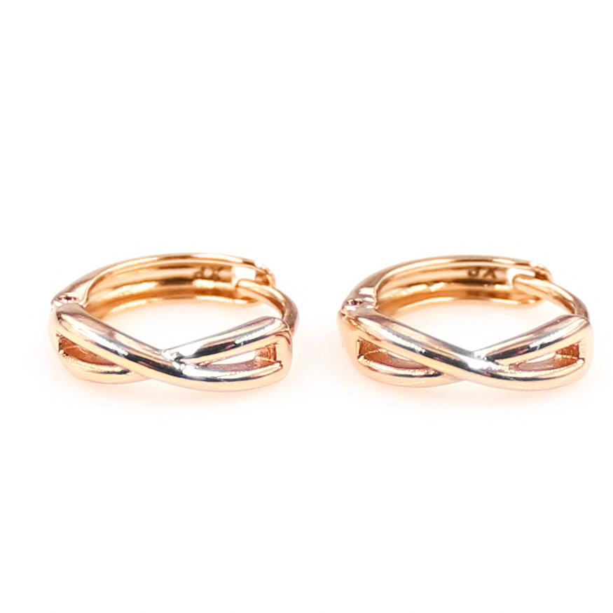 Сережки Xuping лимонна позолота класичні "Перетин" (медичне золото) 624853, фото 1