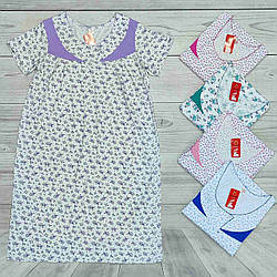 Жіноча нічна сорочка з коротким рукавом Батал виробництво Узбекист Розміри: 58,60,62,64,66 (35075)