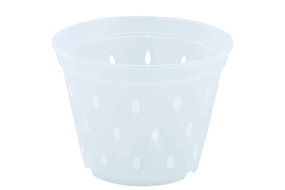 Вазон дренажний для орхідей, дренаж на стінках, 11*8 см, прозорий, фото 1