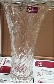 Кругла скляна ваза Helios Шафран під кришталь 235 мм (HP15)