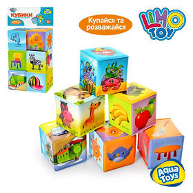 HU Кубики M 0257 U/R для купання, 6шт, розмір кубика 7см.