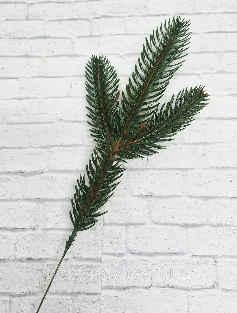 Штучна гілка ялинки. Зелена. Діаметр хвої 4см. Довжина 20см. Довжина гілки  9см., фото 1