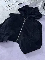 Плюшевое худи женское с капюшоном на молнии