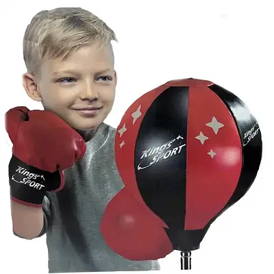 Дитяча боксерська груша 102 см набір з рукавичками на підставці для дитячих тренувань на розвиток реакції