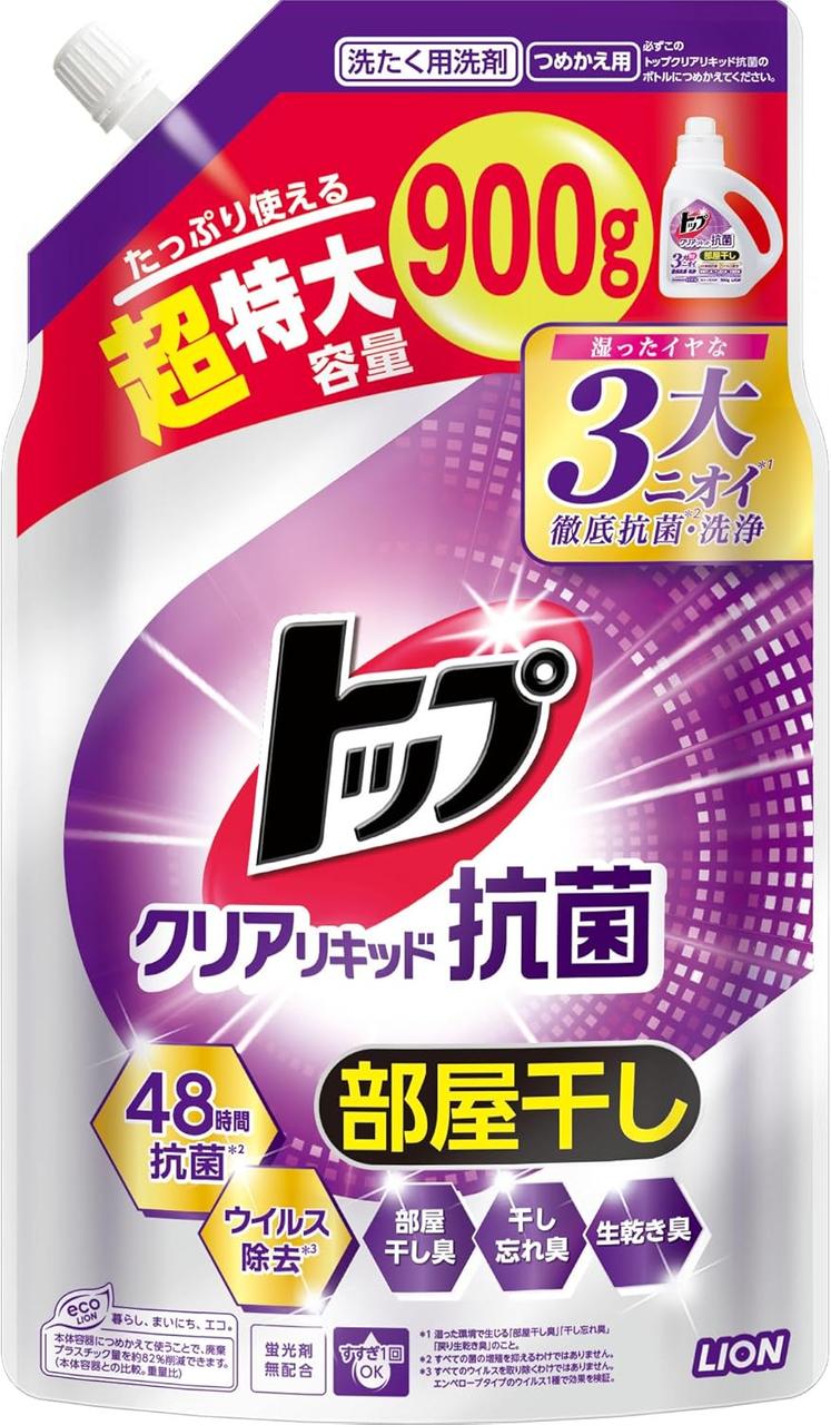 Lion Top Clear Liquid Antibacterial антибактеріальний рідкий засіб для прання, поповнення 900 г, фото 1