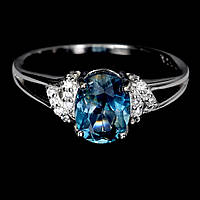 Каблучка. Натуральний топаз лондон. Срібло 925.