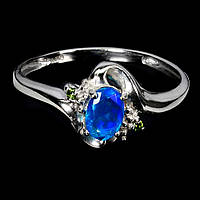 Каблучка. Натуральний опал і хром діопсид. Срібло 925.